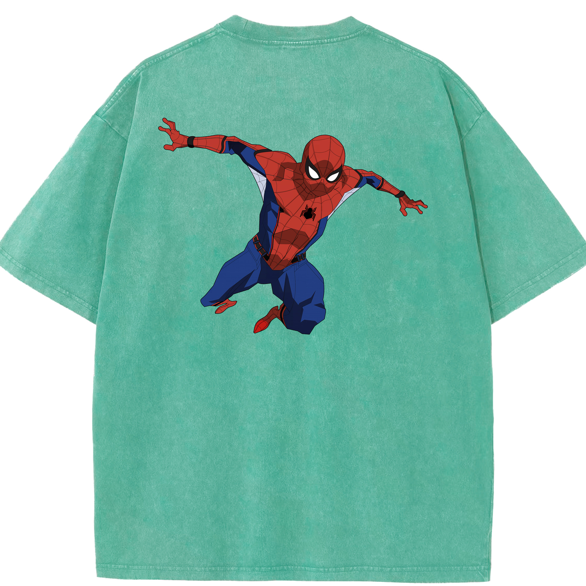 （画像用） Spider Man スパイダーマン 綿100% ヴィンテージ風 半袖Tシャツ（背面プリント）